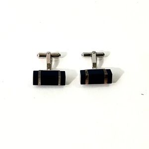 Rectangle Bar Onyx Cufflinks